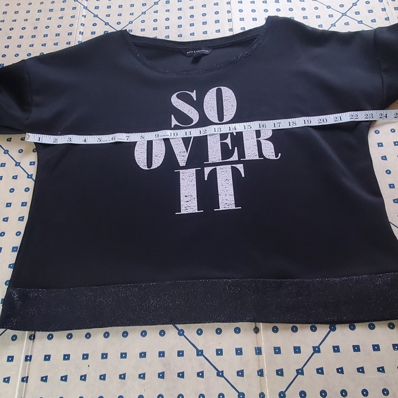 Rock & Republic Black Sweatshirt Size Extra Large, So Over It - Picture 3 of 16
